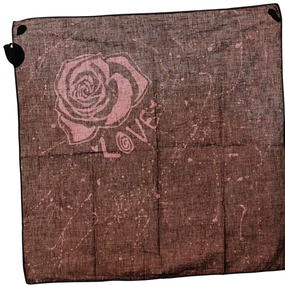 Rose and Love Batik Handkerchief Hippie Head Covering Bandana Girly Hippie New
